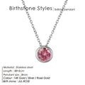 Chic Birthstone Steel Necklace