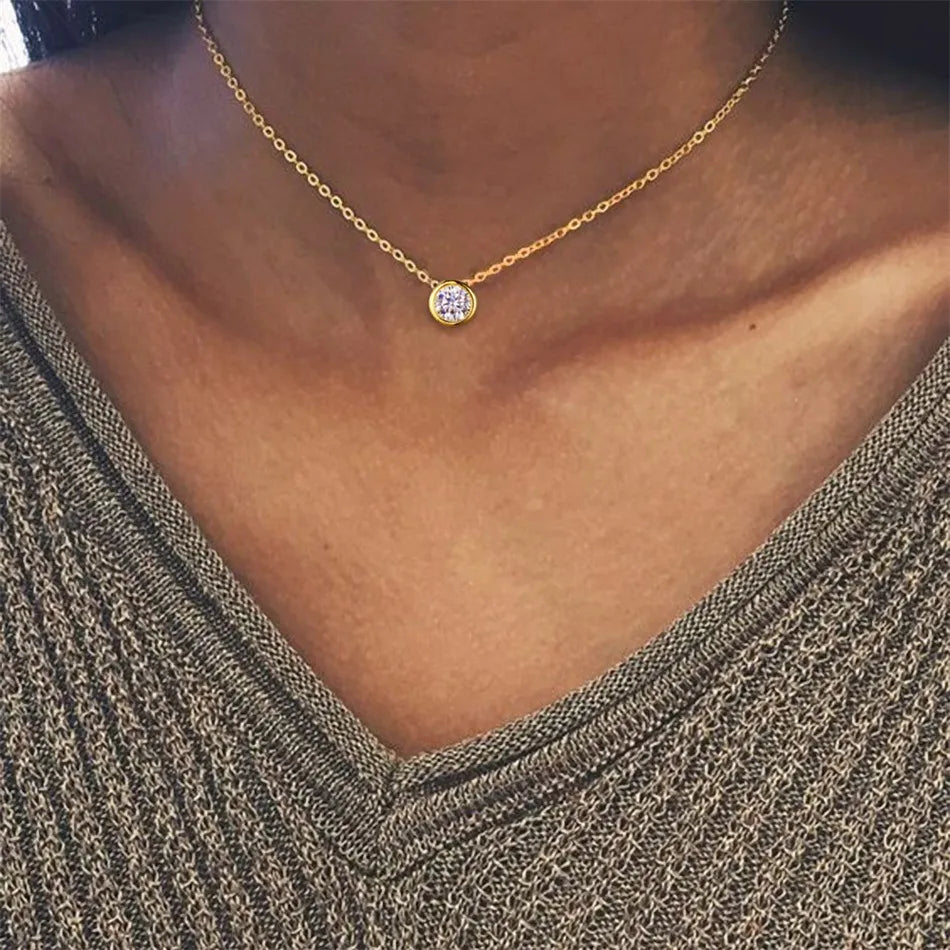 Chic Birthstone Steel Necklace